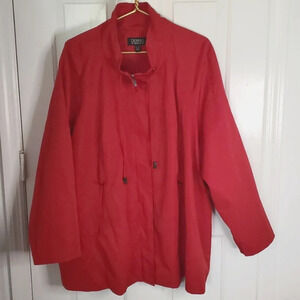 Dennis By Dennis Basso Womens Swing Jacket with Collar & Full Zipper Close